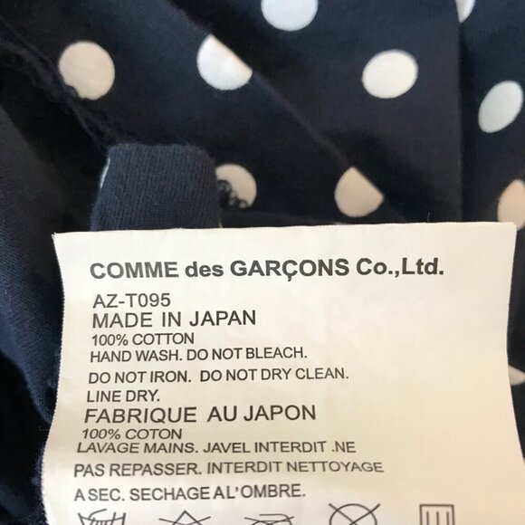 Comme des Garcons PLAY Navy and White Polka Dot Long Sleeve Top - Picture 7 of 7